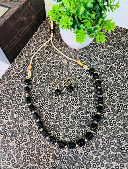 Beautiful Bead Square Mala With Earring SR_2847