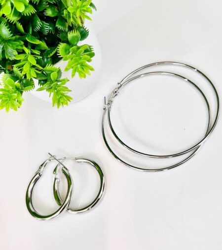 Beautiful Silver Small & Big Loops Combo SR_2839