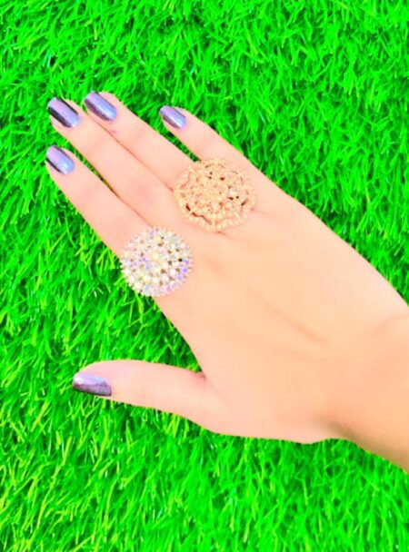 Beautiful Big Flower Ring Combo(Pack of 2 ) In Random Designs SR_3412