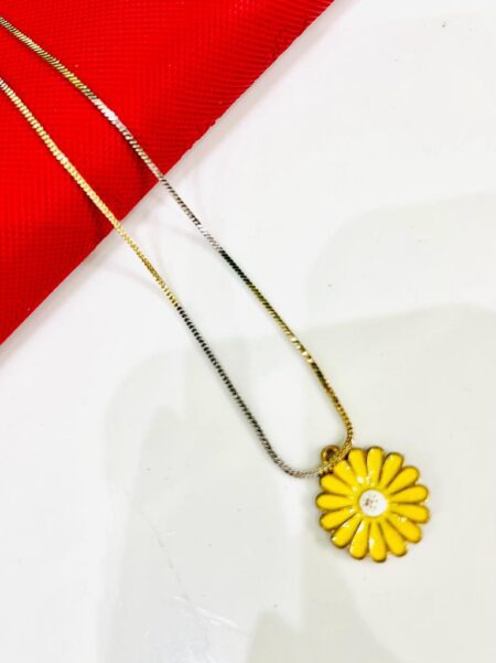 Trendy Flower Charms For Girls In Random Color With Chain SR_3454