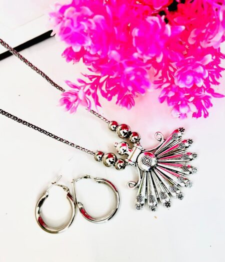 Beautiful Gs Silver Set With Loops SR_3018