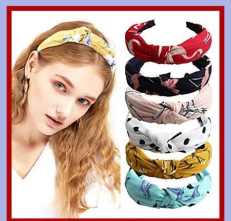Knot Hairband Combo Hair Band For Women And Girls Multicolor Hair Band (Pack of 6)  SR_3656
