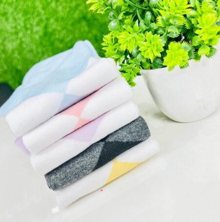 Beautiful Womenâ€™s Short Socks In Random Color (Pack of 5) Premium Quality SR_3699