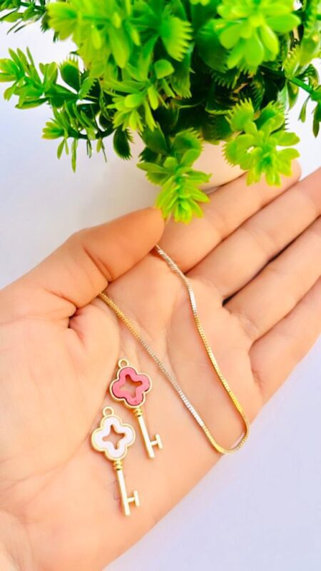 Beautiful Key Charms Necklace For Girls (2 Keys With Chain)  SR_8037