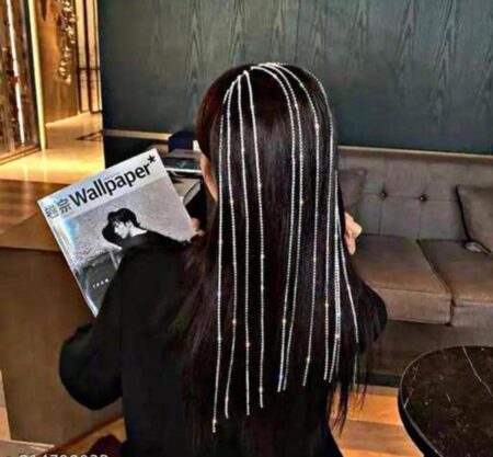 Fashion Tassel Multilayer Hair Hoop For Women Elegant Luxury Crystal Headband 11 Layer Only Golden Color SR_4599