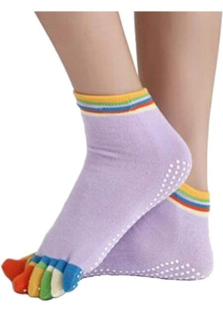Yoga Socks Five Toe Cotton Yoga Socks In Random Color (Pack of 1) SR_4376