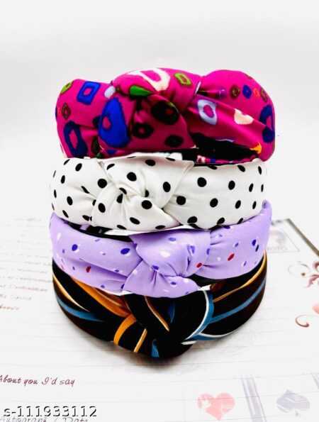 Beautiful Knot Hair Band In Random Color (Pack of 4) SR_4835