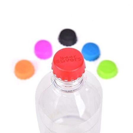 Silicone Lid Beer Saver Bottle Cap Stopper Reusable Silicone Beer Saver Bottle Cap Leak Free, Unique Smooth Design for Preserver (Pack of 6) SR_9122