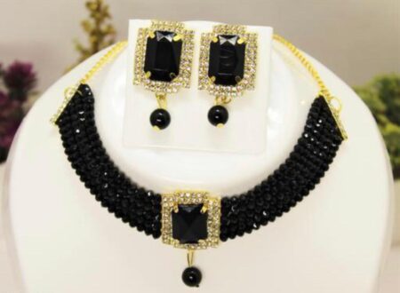Beautiful Square Shape Choker With Earring SR_4634