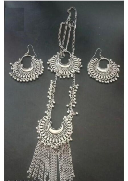 Beautiful Long Gs Necklace ,Earring,Tikka SR_4640