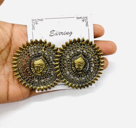 Trendy Mata Design Big Ring With Earring SR_4857