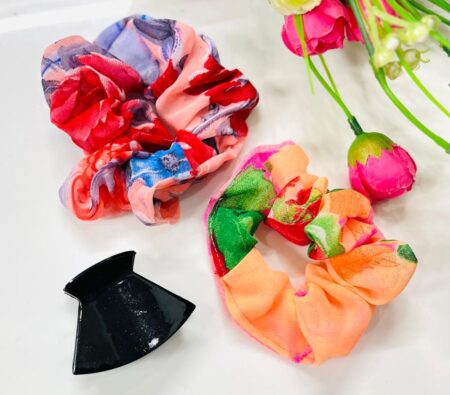 Beautiful Silk Scrunchies Rubber & Hair Clutcher SR_6017