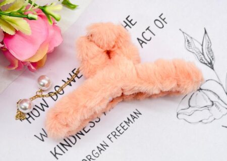 Beautiful Fur Hanging Stone Big Clutcher SR_4896