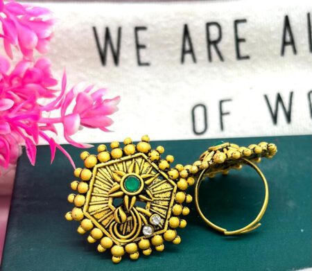 Beautiful Matte Look Hexagonal Shape Ring SR_4882