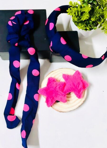 Hair Accessories Combo( 1 Hairband+2 star Pins+1 Tie Rubber band) SR_7064