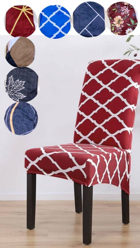 Stretch Dining Chair Slipcovers, XL/Oversized Removable Washable Soft Spandex Extra Large Dining Room Chair Covers for Kitchen Hotel Table Banquet ( Pack of 2) SR_9156