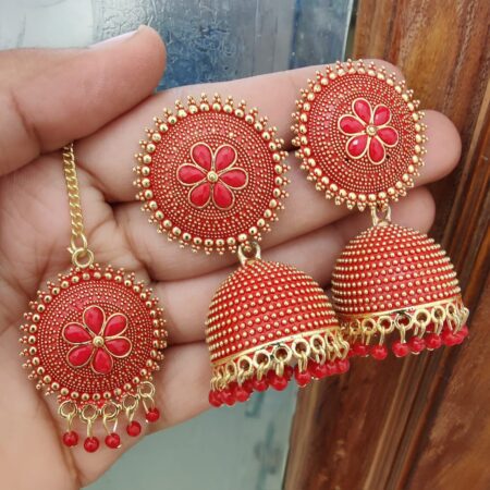 Beautifully Premium Quality Oxidised Earings With Beautiful Tika SR_9342