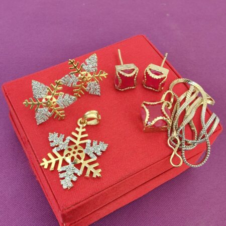 Beautifully Diamond 2 PCs Pandant Set With 1 Chain Combo SR_9343