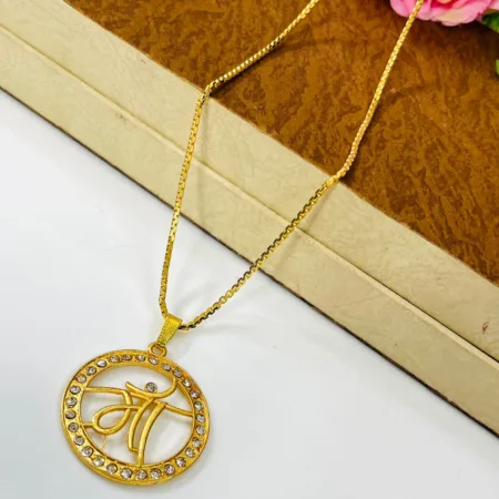 GOLD PLATED CHAINS WITH MAA PENDANT SR_9628