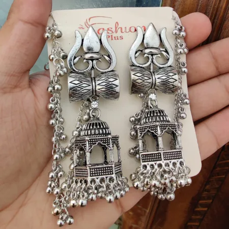 Beautifully Premium Quality Kundan Earings With Beautiful Earchain Combo SR_9610