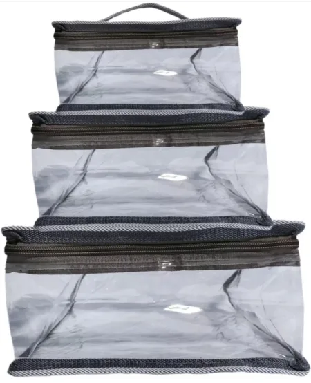 Set of 3 Makeup Pouch Transparent Travel Cosmeti SR_9680