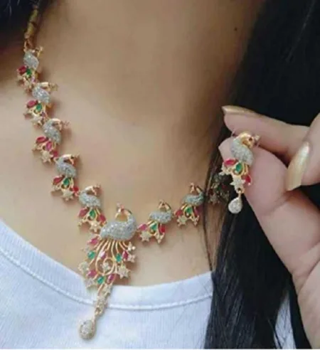 Beautiful neckline Premium quality American diamonds SR_9877