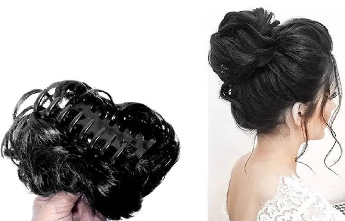 Amazon.com : HANNE Hair Buns Hair Pieces for Women Fake Hair Bun Extension  Hair Chignon Pony Tail Bun Artificial Synthetic Tress Claw In Ponytail Hair  Extension Women's Hairpiece (Natural Black) : Beauty