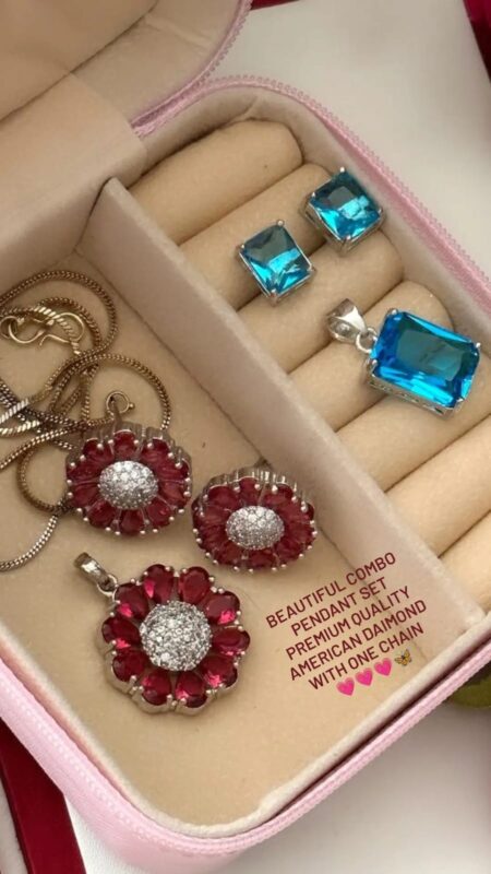 Beautiful combo Pendent set special Premium quality American diamonds With one chain..SR_11038