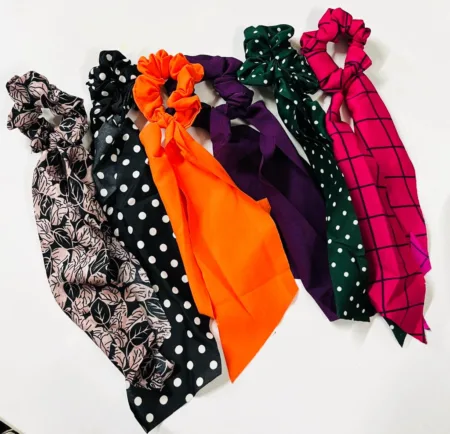 Beautiful Printed Tie Rubber In Random Color (Pack of 6) SR_10082