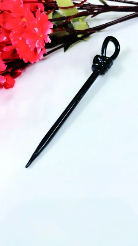 Beautiful Black small Knot designHair juda Stick bun Pins for Women Girl (Pack of 1) SR_10096