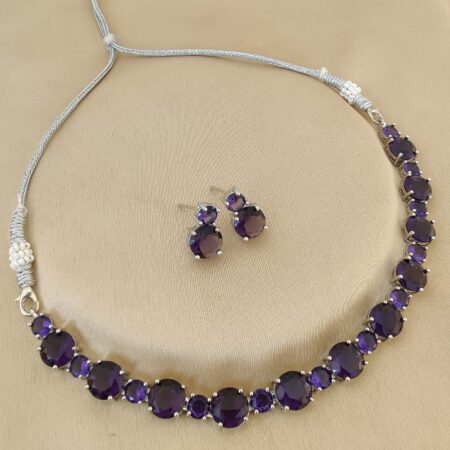 Precious Premium Quality Diamond Neaklace With Beautiful Earings SR_11391