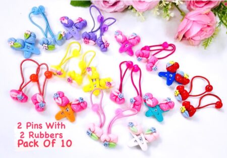 Beautiful Hair accessories (10 Pair Rubber And 10 Pair Hairpin) SR_11478