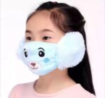Beautiful Earmuff Face Mask For Kids Warm Winter( In Random Color) SR_11465
