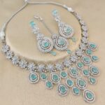 Precious Premium Quality Diamond Neaklace With Beautiful Big Size Earings Tika SR_11666