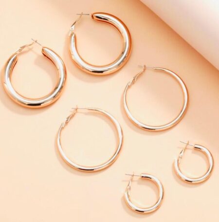 Beautiful  Loops  Earings (3 Pair ) Different Size SR_11552