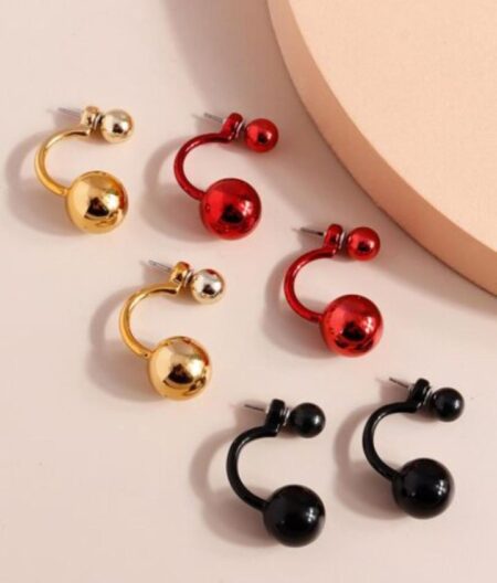 Beautiful Double Ball Stud Earings For Women (Pack of 3)SR_11692