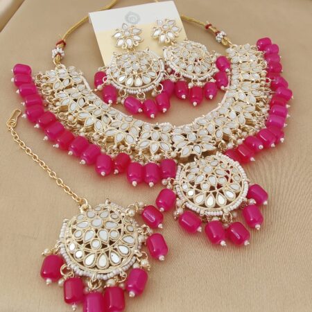 Pretty Quality Mirrors Neaklace With Beautiful Earings Tika SR_11601