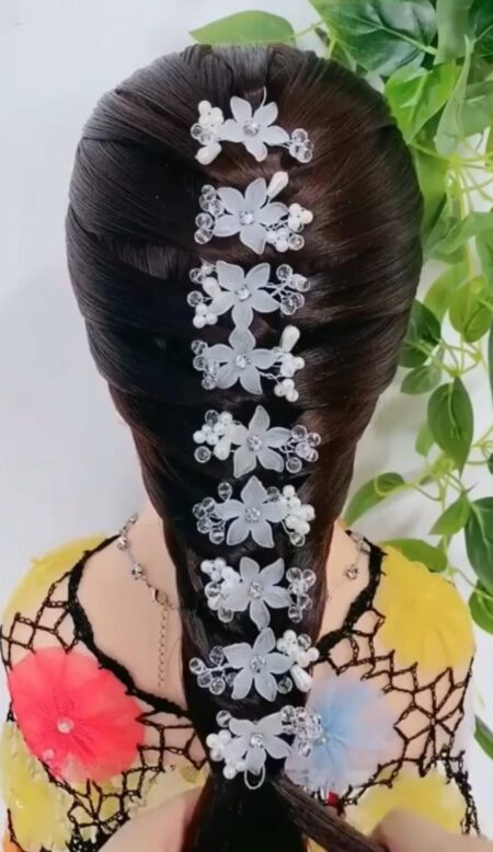 Pretty Handmade Pearl Crystal Braided Hair Band Hairdressing Tool ( Random Desgin )  SR_14085