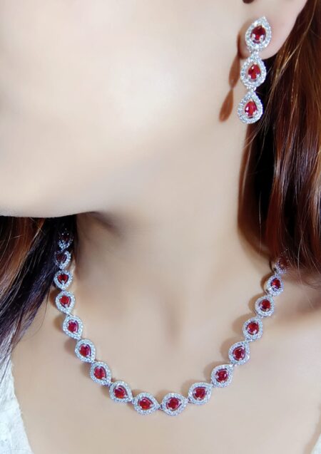 Pretty Beautifully Premium Quality Diamond  Neaklace  With Beautiful Big Earings 💃💃💃💃💃💃💃💃💃💃💃 SR_15029