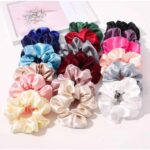 kanjak Special  silk scrunchies ( Pack of 7 ) Random Colour SR_15148