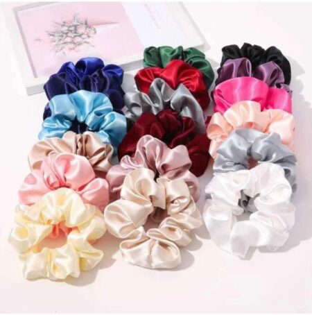 kanjak Special  silk scrunchies ( Pack of 7 ) Random Colour SR_15148