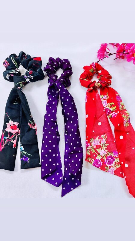 kanjak Special   Beautiful Printed Tie Rubber In Random Color (Pack of 9)  SR_1514