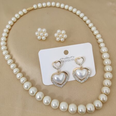 Pretty Beautifully Premium Quality Pearl Neaklace With Beautiful 2 Pairs Earings Combo Pack 💃💃💃💃💃💃💃💃💃💃💃💃 SR_15144