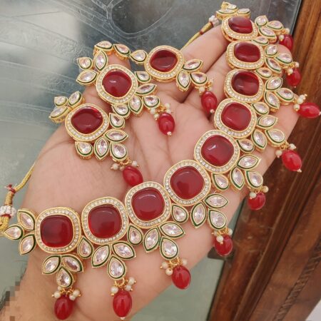 Pretty Beautifully Premium Diamond Monalisa Neaklace With Beautiful Earings Tika 💃💃💃💃💃💃💃💃💃💃💃 SR_15186