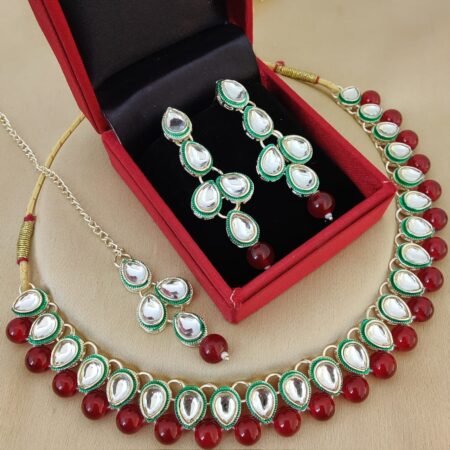 Pretty Beautifully Premium Quality Kundan Pearl Neaklace With Beautiful Earings Tika 💃💃💃💃💃💃💃💃💃💃💃💃 SR_15197