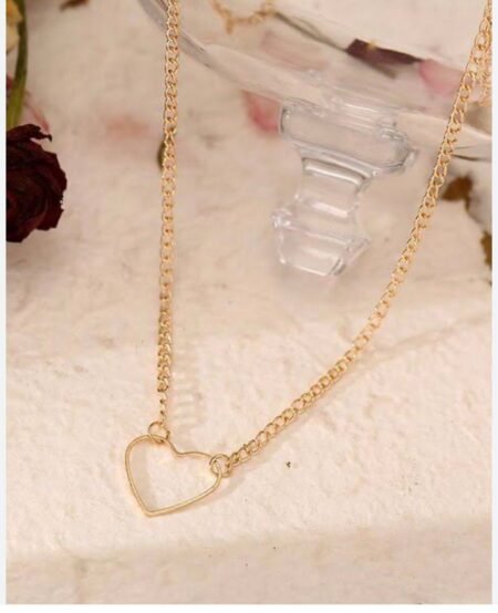 Long Distance Friends  Golden Heart Necklace SR_15168