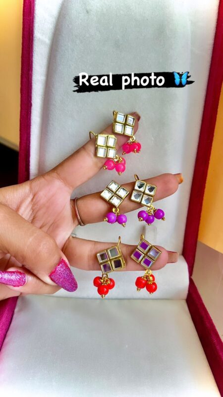 Beautiful Mirror Earrings Combo Random Color (pack of 3 ) SR_18936