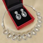 Pretty  Premium Quality Trending Diamond Neaklace With Beautiful Earings  SR_18811