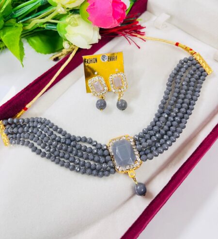 Beautiful Choker Necklace Set With Earrings, Necklace Set For Women And Girls, SR_18832
