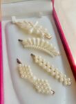 Pearls Hair Clips Acrylic Barrettes Hairpins Marble Clips Hair Accessories for Girls ( Pack Of 4) SR_18892